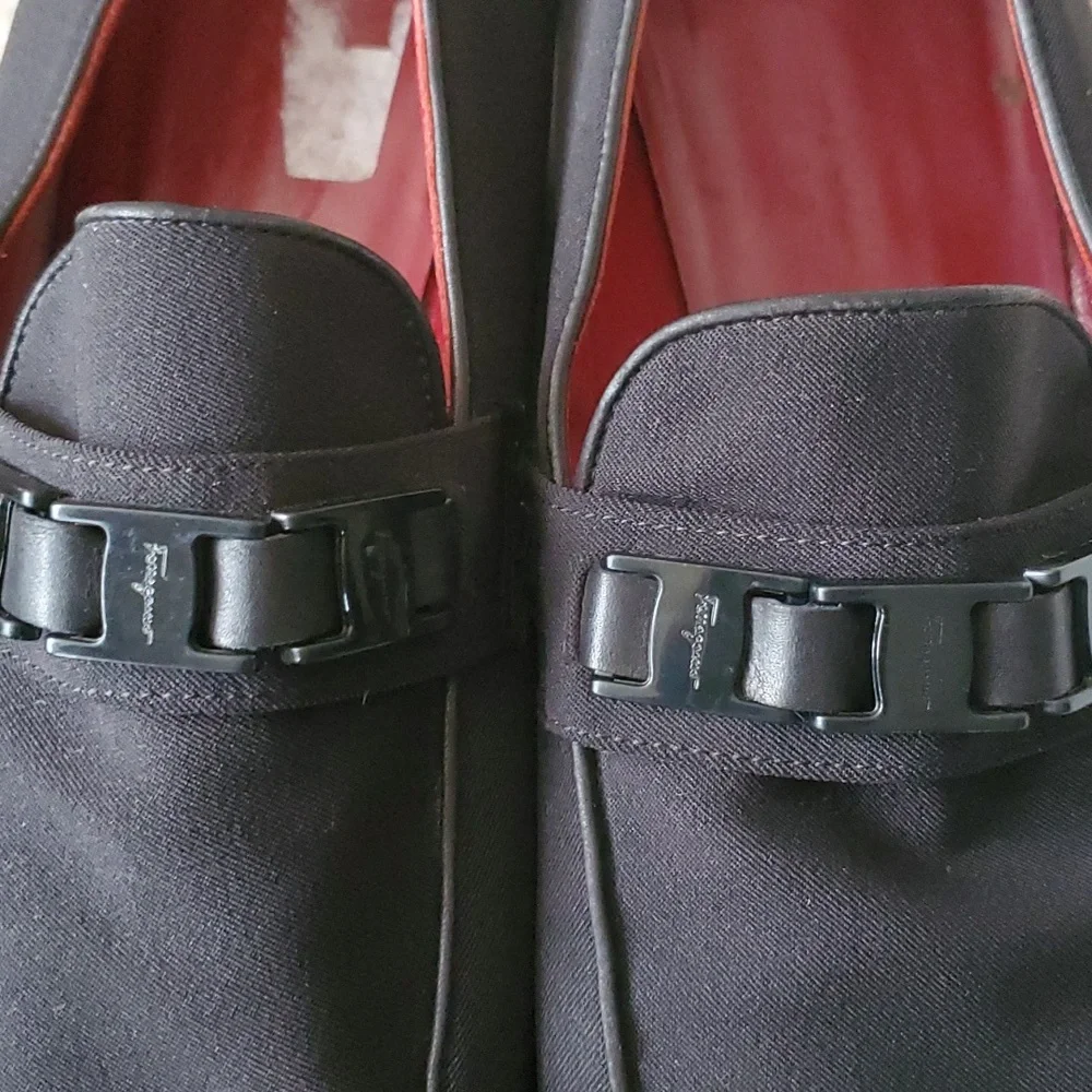 Salvatore ferragamo sport  black canvas slipon loafers size 11B - Picture 7 of 17